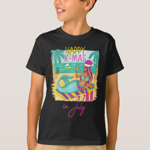 Camiseta Traje de Banho de Sereia de Natal das Mulheres em