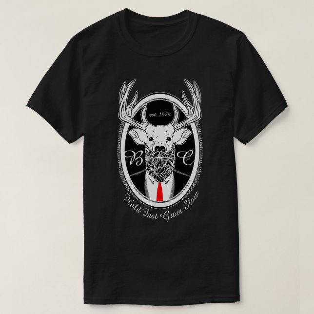 Camiseta Traje de barba de veado BLK (Frente do Design)