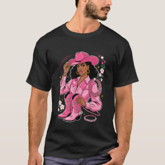 Camiseta Traje de Botas de Cowgirl da História Negra Melani