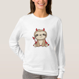 Camiseta Traje de Bruxa do Diabo Bonito do Halloween
