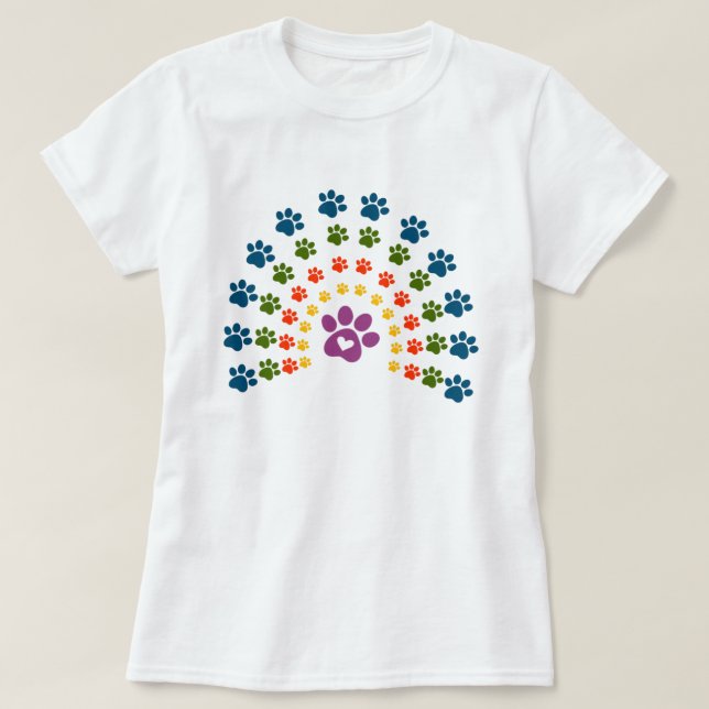 Camiseta Traje de Cachorro Arco-Íris (Frente do Design)