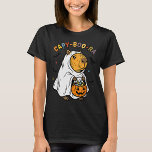 Camiseta Traje de Capivara Engraçado de Halloween Capy-boo-
