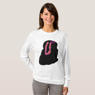 Camiseta Traje de coelho rosa do Dia das Bruxas