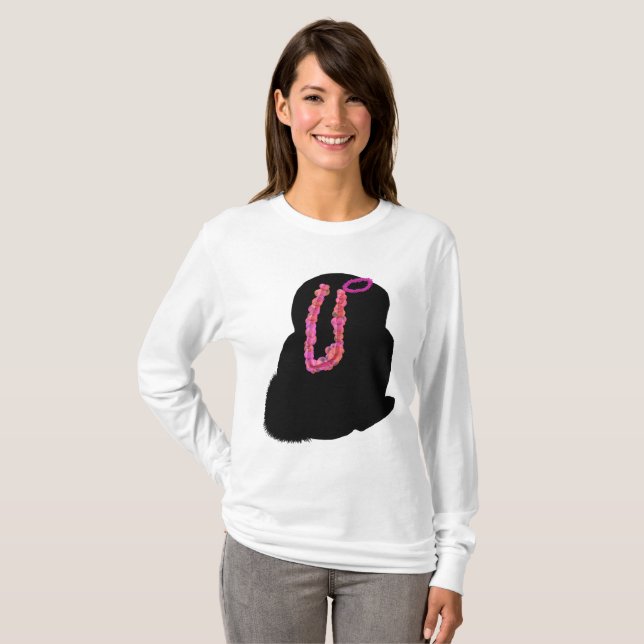 Camiseta Traje de coelho rosa do Dia das Bruxas (Frente Completa)