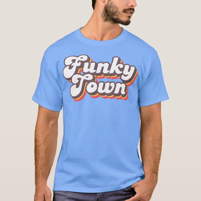 Camiseta Traje de Disco com Cilindro Funky Town Retro 70s (Frente)