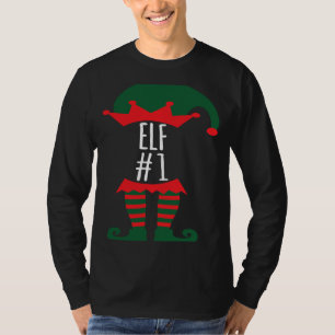 Camiseta Traje de Elfo Natalino Divertido Família Número 1