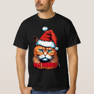 Camiseta Traje de Feriado de Gatinho Cranky: Bah! Humbug Te