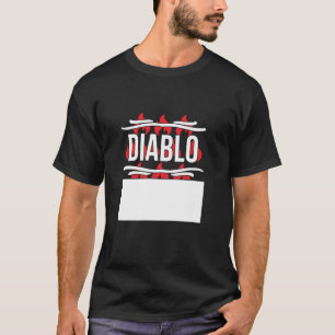 Camiseta Traje de Grupo Molho Quente Diablo em Branco
