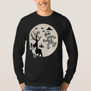 Camiseta Traje de Halloween de Esqueleto de Osso para Cão B