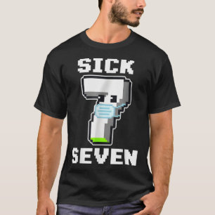 Camiseta Traje de Halloween do Meme de Pixel Sete Doente Di