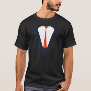 Camiseta Traje de Halloween Gravata Preta Homens Terno Grav