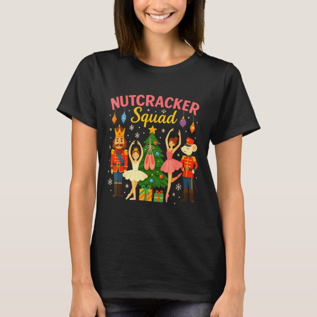 Camiseta Traje de Natal da Equipe do Quebra-Nozes de Ballet (Frente)