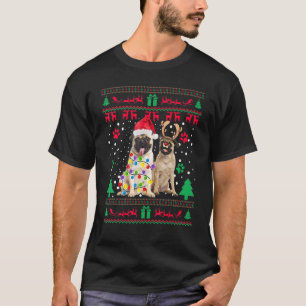 Camiseta Traje de Natal Pj Pug Noite de Natal Pijama Pug Fe