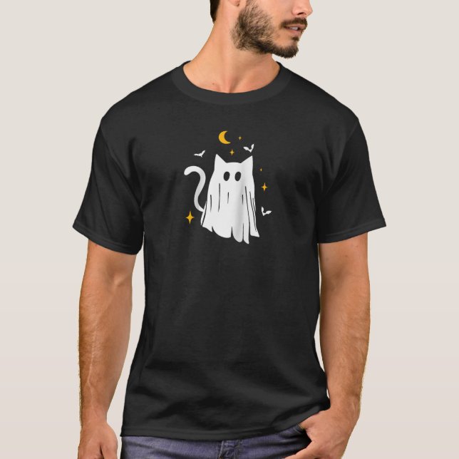 Camiseta Traje de roupa de Dia de as Bruxas engraçado Ghost (Frente)