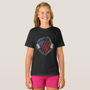 Camiseta Traje de Super-Herói dos EUA Bandeira