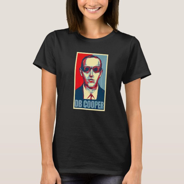Camiseta Traje do Db Cooper, Mistério sem Solução, Estilo E (Frente)