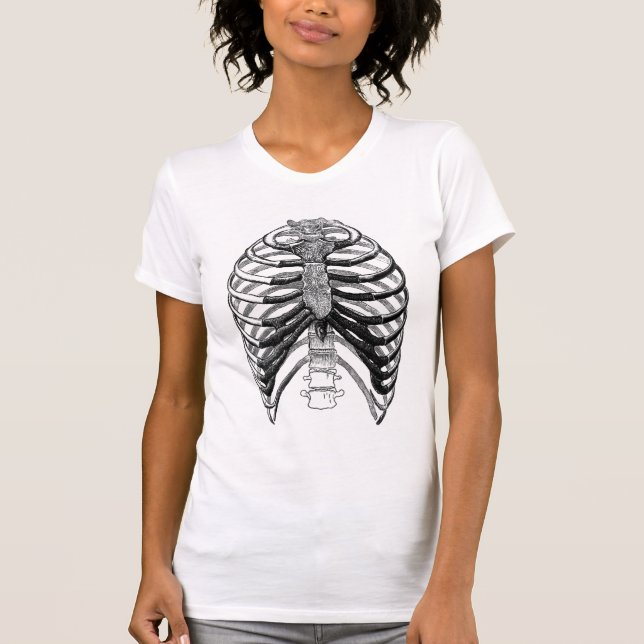 Camiseta Traje do esqueleto do Dia das Bruxas (Frente)
