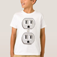 Traje elétrico engraçado da tomada