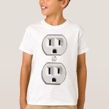 Traje elétrico engraçado da tomada
