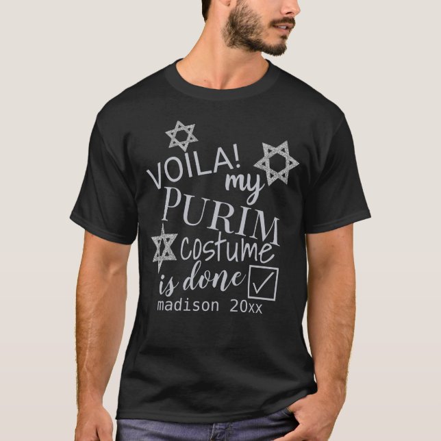 Camiseta Traje engraçado conhecido de prata de Magen David (Frente)