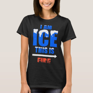 Camiseta Traje engraçado de gelo e fogo para correspondênci