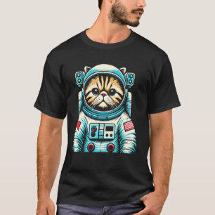 Camiseta Traje Espacial de Astronauta de Gato Persa