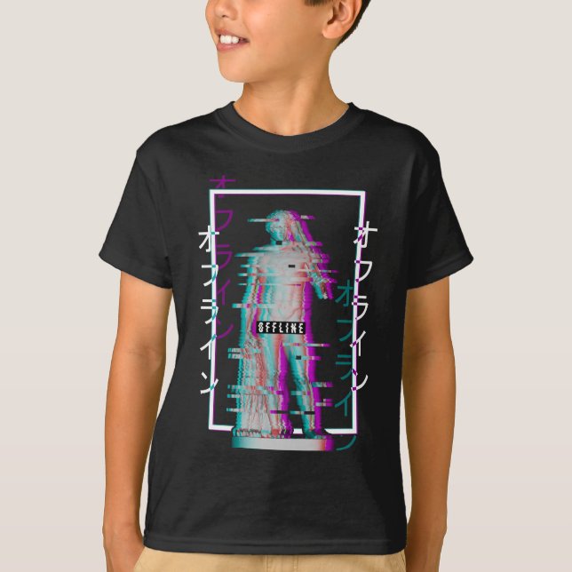 Camiseta Traje Grego Offline Falência Japonesa Onda Vaporwa (Frente)