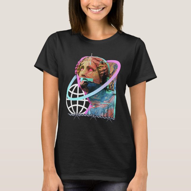 Camiseta Traje Grego Retrowave de Onda Sintética Vaporwave (Frente)