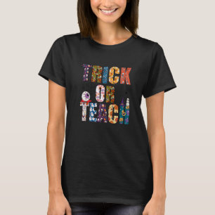 Camiseta Traje ou ensine fantasia de Halloween para profess