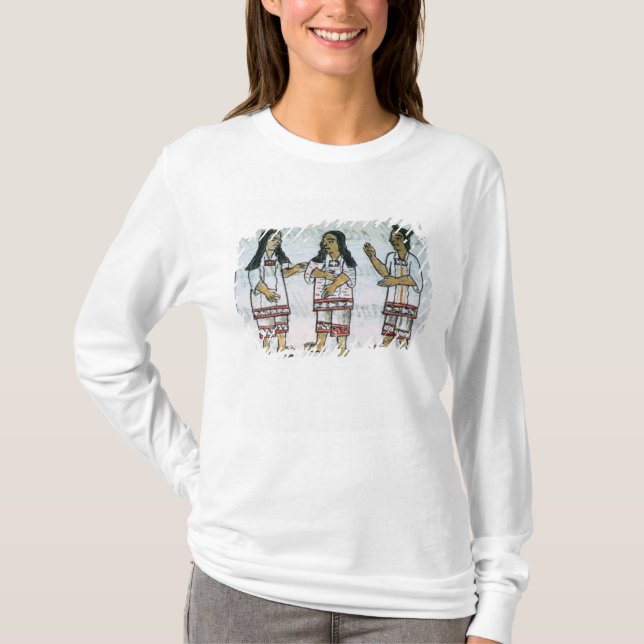 Camiseta Trajes astecas fêmeas (Frente)