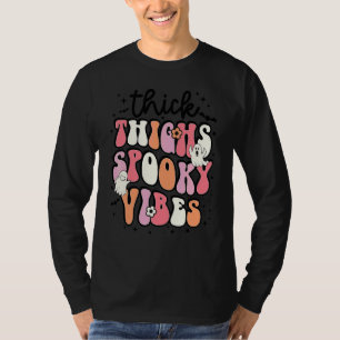 Camiseta Trajes de Fantasma Boo Vibrações Assustadoras Coxa