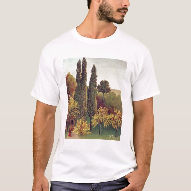 Camiseta Trajeto nos montículos Chaumont Parque, Paris, (Frente)