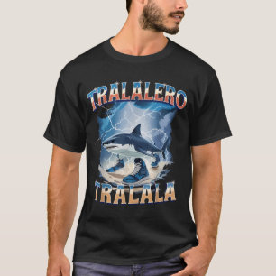 Camiseta Tralalero Tralala Tubarão Engraçado Rotação Cerebr