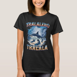 Camiseta Tralalero Tralala Tubarão Engraçado Rotação Cerebr