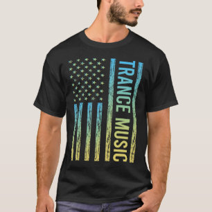 Camiseta Trance musical com bandeira gradiente