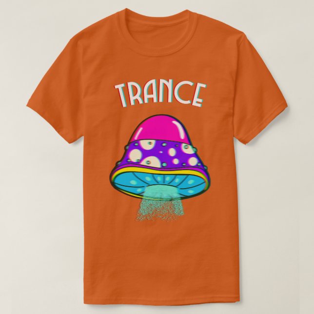 Camiseta Trance Psychedelic Trippy Glits Mushroom (Frente do Design)