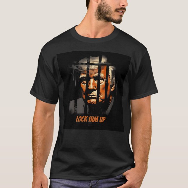 Camiseta Tranque-O - Donald Trump Engraçado Na Prisão - Ant (Frente)