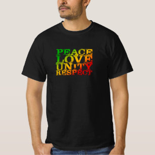 Camiseta Tranquilidade Com A Unidade De Amor Respeita Rasta