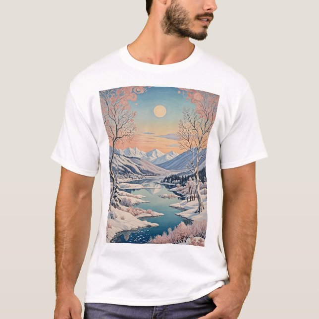 Camiseta Tranquilidade do inverno (Frente)
