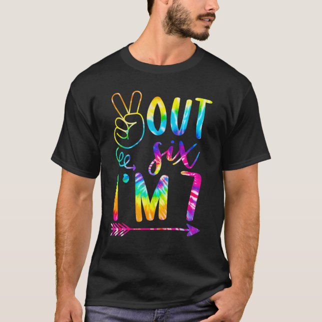 Camiseta Tranquilidade Seis Eu tenho 7 Tie Dye 7 Feliz Aniv (Frente)