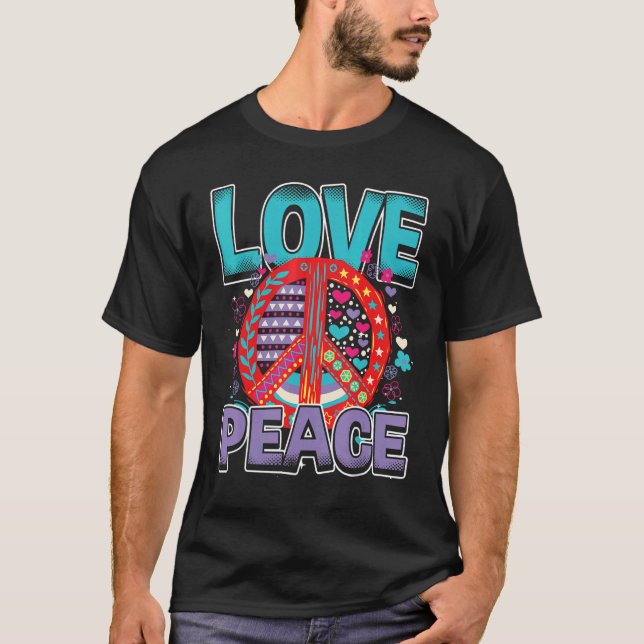 Camiseta Tranquilidade Tie Dye Finger Freedom Hippie Flower (Frente)