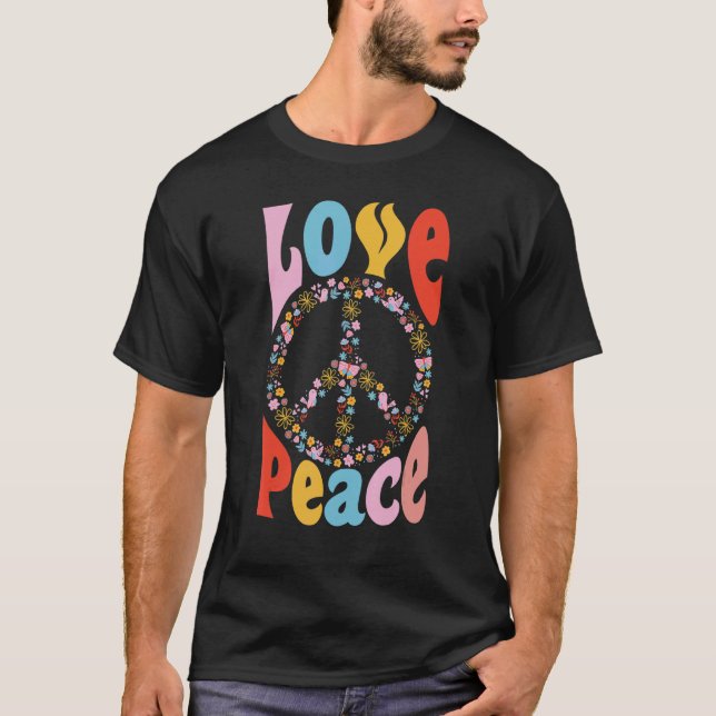 Camiseta Tranquilidade Tie Dye Finger Freedom Hippie Flower (Frente)