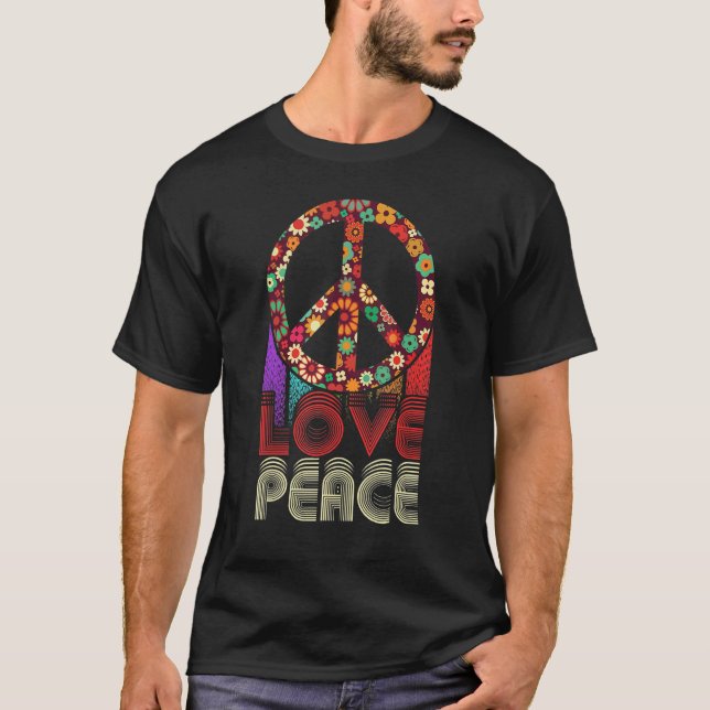 Camiseta Tranquilidade Tie Dye Finger Freedom Hippie Flower (Frente)