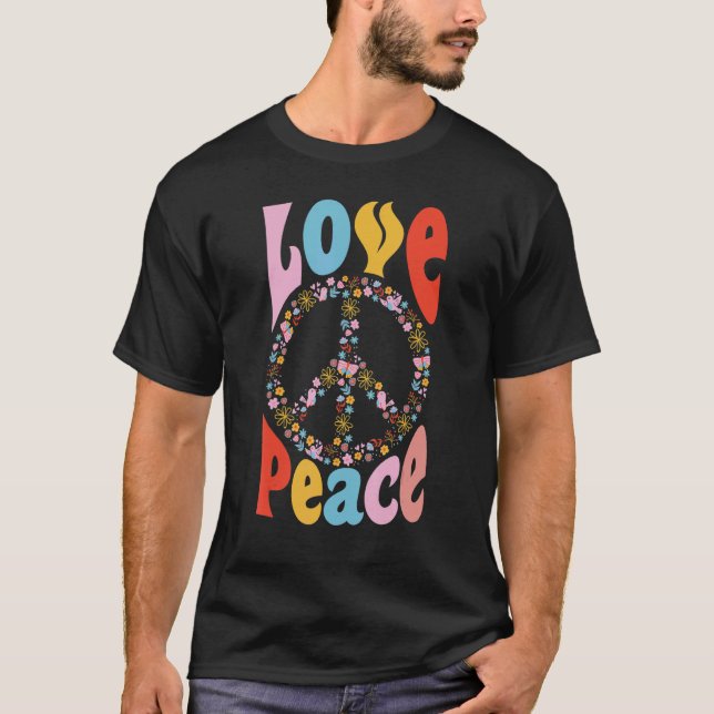 Camiseta Tranquilidade Tie Dye Finger Freedom Hippie Flower (Frente)