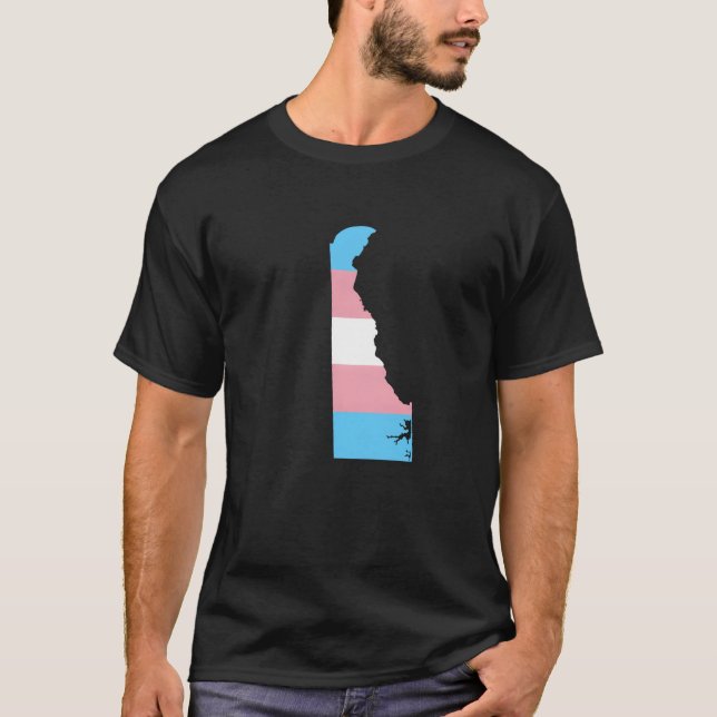 Camiseta Trans Flag Delaware LGBT Pride Support retro (Frente)