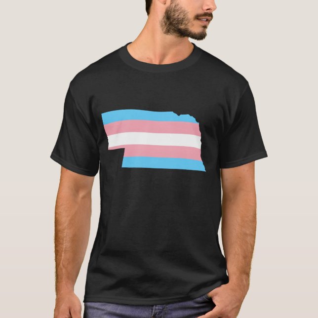 Camiseta Trans Flag Nebraska LGBT Pride Support boy (Frente)