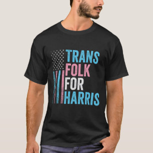 Camiseta Trans Folk for Harris Election Transgender LGBT