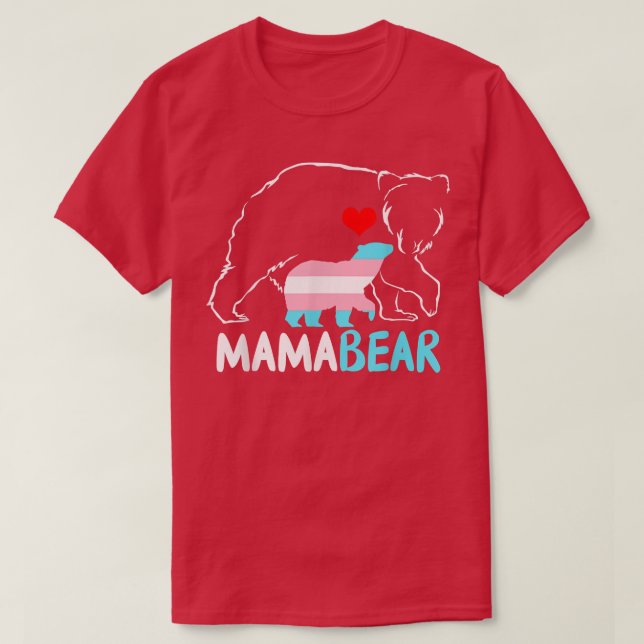 Camiseta Trans Mama Bear Proud Mom Rainbow Transgender Moth (Frente do Design)