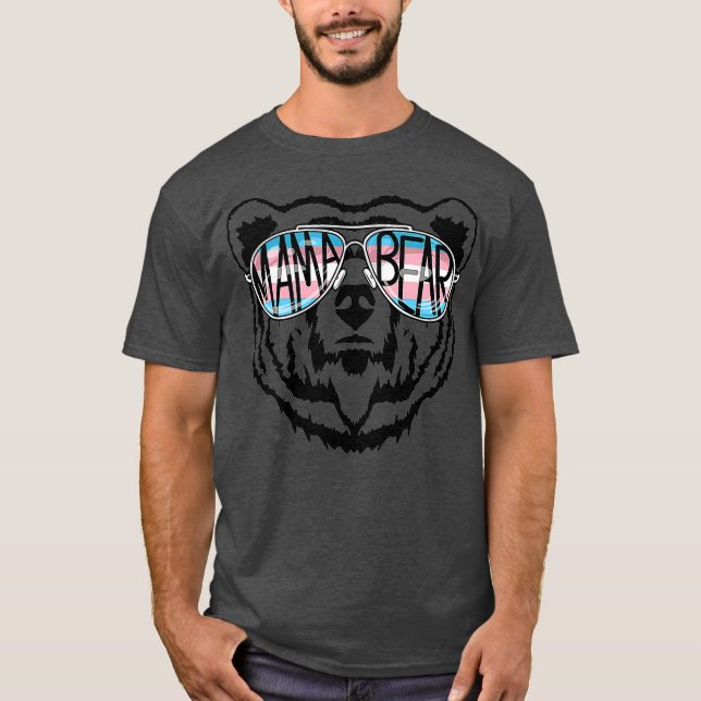 Camiseta Trans Mama Ursa Orgulhosa Mãe Ally Transgênero Org (Frente)
