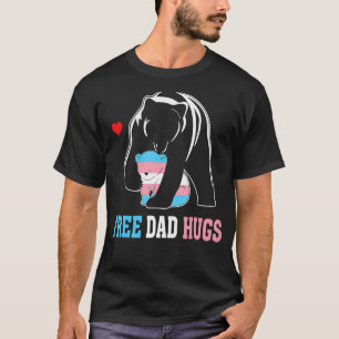 Camiseta Trans Papa Urso Livre Abraços Pai Arco-Íris Transg